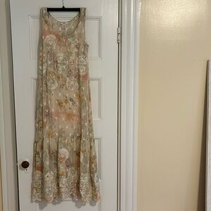 SUNDANCE Floral Eyelet Maxi Dress